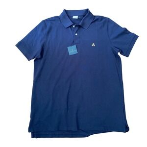NWT Brooks Brothers Mens Golden Fleece Performance Pique Polo Shirt Navy Blue L